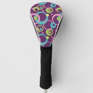 Couvre-club De Golf Couverture de conducteur de cercles violets funky