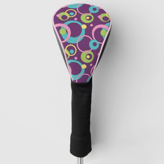 Couvre-club De Golf Couverture de conducteur de cercles violets funky (Devant)