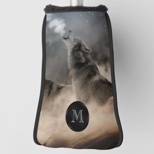 Couvre-club De Golf Couverture de la tête de golf du loup Monogram (Tourné à 90°)