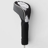Couvre-club De Golf Couverture de la tête de golf du Monogramme noir b (Incliné)