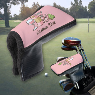 Couvre-club De Golf Couverture de la tête de golf du vin rose
