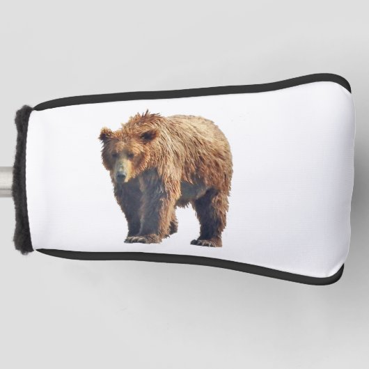 Couvre-club De Golf Couverture de putter avec l'ours gris (Devant)