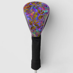 Couvre-club De Golf Couvre-conducteur Verre Abstrait Floral