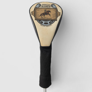 Couvre-club De Golf Cow-boy au lasso ADD NOM Ranch familial western ch