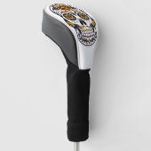 Couvre-club De Golf Crâne à sucre rose jaune (Incliné)