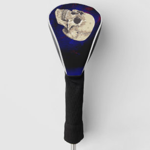 Couvre-club De Golf Crâne de Grunge Goth Arrière - plan bleu noir