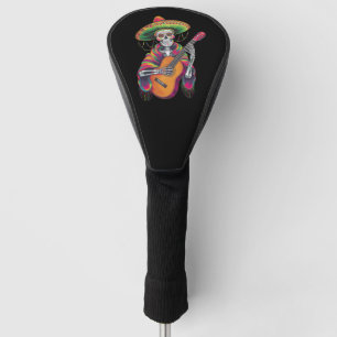 Couvre-club De Golf Crâne de squelette de la fête Cinco De Mayo Guitar