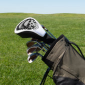 Couvre-club De Golf Crâne indien noir et blanc (In Situ)