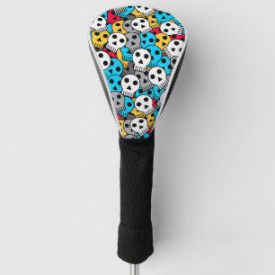 Couvre-club De Golf crâne multicolore