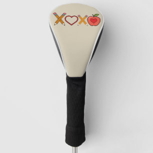 Couvre-club De Golf Crayon et pomme XOXO pour la Saint-Valentin pour l