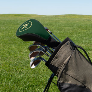 Couvre-club De Golf Créer personnalisé Monogramme d'or vert personnali