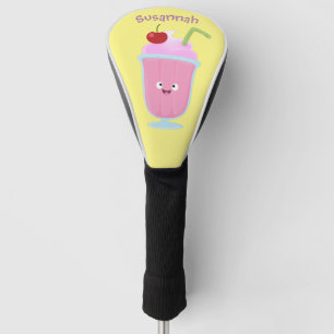 Couvre-club De Golf Crème glacée à la fraise mignonne caricature de so