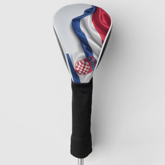 Couvre-club De Golf Croate drapeau texture soie (Devant)