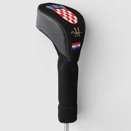 Couvre-club De Golf Croatie & Drapeau Clubs de Golf Monogrammes Couver (Incliné)