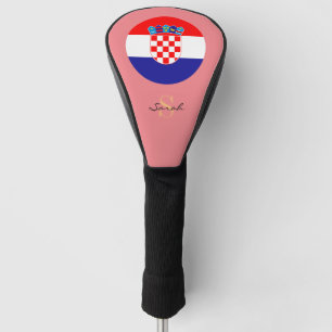 Couvre-club De Golf Croatie Drapeau & Filles Clubs de Golf Monogrammé
