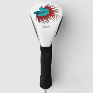 Couvre-club De Golf Crowntail betta fish dessin animé
