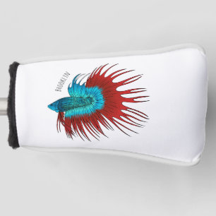 Couvre-club De Golf Crowntail betta fish dessin animé