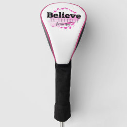 Couvre-club De Golf Croyez En Vous-Même Aquarelle Rose Motivante