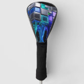 Couvre-club De Golf Cube de puzzle chromé futuriste (Devant)