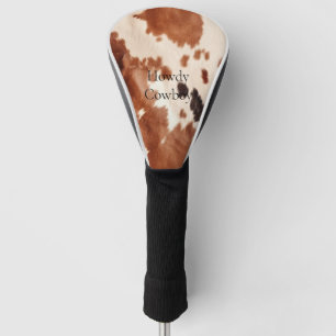 Couvre-club De Golf Cuir de vache Noël Sud-Ouest Crème Marron