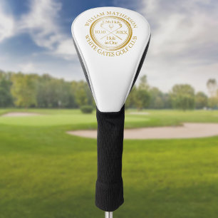 Couvre-club De Golf Custom Hole in One Classique Or