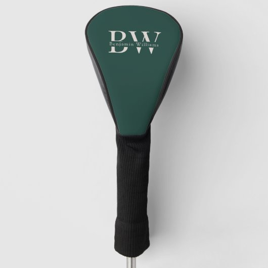 Couvre-club De Golf Custom Monogram and Name Classic Green Golf  (Devant)