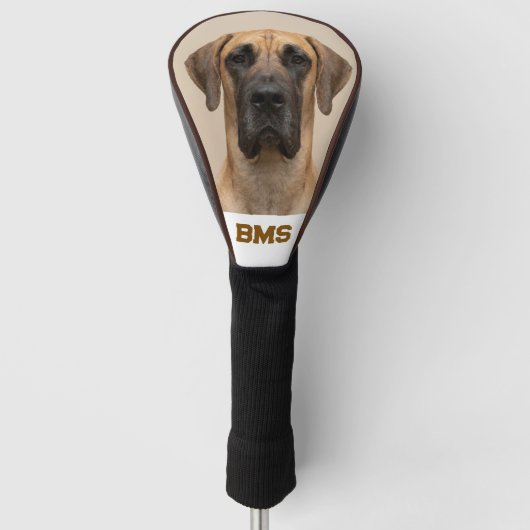 Couvre-club De Golf Custom Pet Dog Photo Great Dane Personalized Name (Devant)