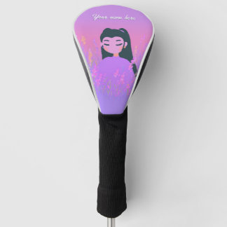 Couvre-club De Golf Customizable Name Golf Girl Lavender Daydream