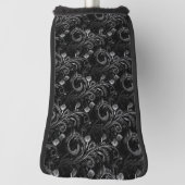 Couvre-club De Golf Cute Black Floral Paisley (Tourné à 90°)