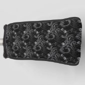 Couvre-club De Golf Cute Black Floral Paisley (Devant)