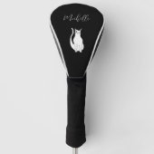 Couvre-club De Golf Cute chat noir blanc Winking Kitty Cartoon (Devant)