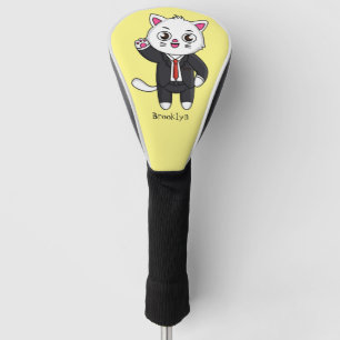 Couvre-club De Golf Cute chaton chat en costume d'affaires dessin anim