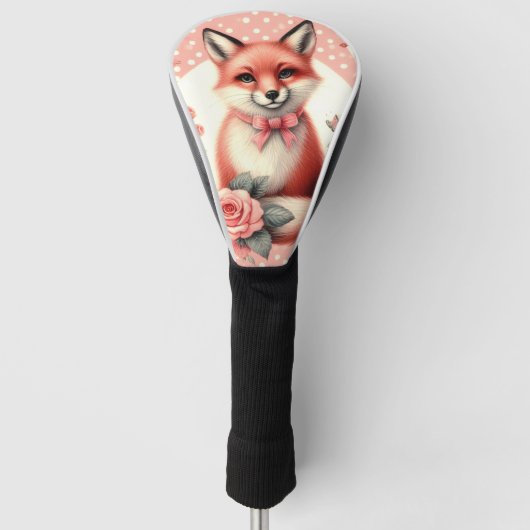 Couvre-club De Golf Cute Floral Baby Fox (Devant)