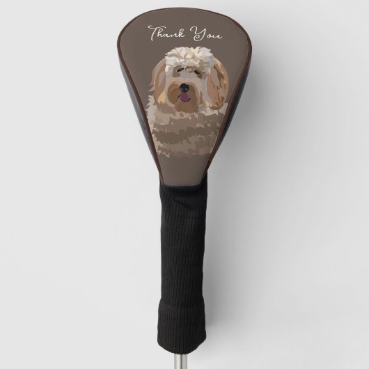 Couvre-club De Golf Cute Labradoodle Chien Personnalisé (Devant)