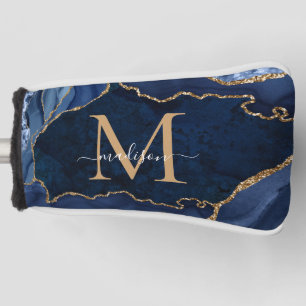 Couvre-club De Golf Cute Marine Blue Gold Parties scintillant Agate Gé