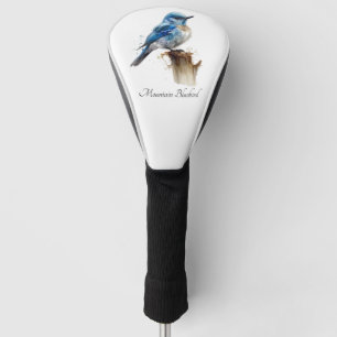 Couvre-club De Golf Cute Petite Montagne Bluebird Aquarelle, personnal