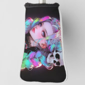 Couvre-club De Golf Cute Punk Rock Skull Goth Rainbow Braid Anime Girl (Tourné à 90°)