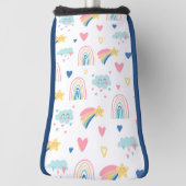 Couvre-club De Golf Cute Rainbow Hearts & Clouds Motif (Tourné à 90°)