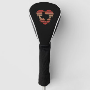 Couvre-club De Golf Cute Red Vintage Heart Texas Valentine Day Love
