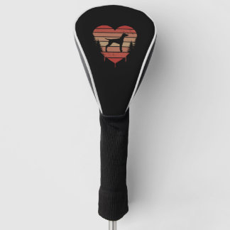 Couvre-club De Golf Cute Red Vintage Heart Vizslas 80s Saint-Valentin