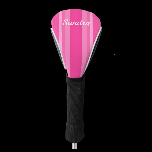 Couvre-club De Golf Cute Rose rayé Lady Golfer Golf Head Cover