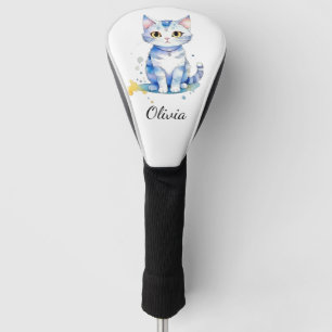 Couvre-club De Golf Cute watercolor cat (chaton) design