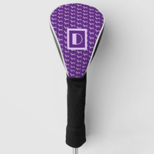Couvre-club De Golf Dachshund Daxie Chien Violet Silhouette Monogramme