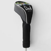 Couvre-club De Golf Dad Established Elegant Script Black 3 Photo (Incliné)