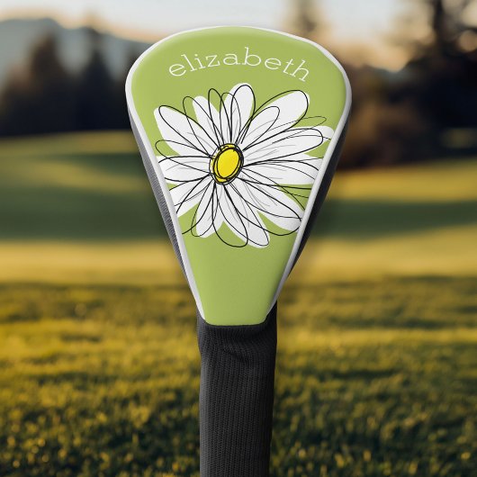Couvre-club De Golf Daisy tendance avec gris et vert jaune