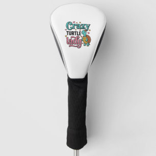 Couvre-club De Golf Dame Tortue Folle Dessin de Gravure Vintage_1