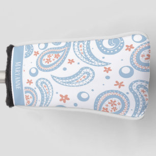 Couvre-club De Golf Dames Motifs Paisley bleu clair