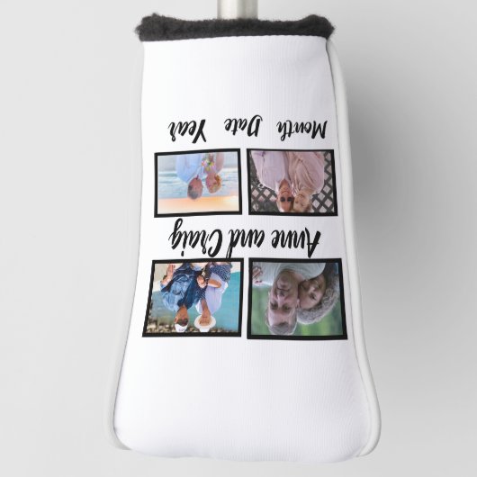 Couvre-club De Golf Date personnalisée Anniversaire du Mariage 4 Photo (Tourné à 90°)