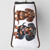 Couvre-club De Golf De mignons amis dachshund (Tourné à 90°)