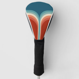 Couvre-club De Golf Décor à double arc de style rétro coloré
